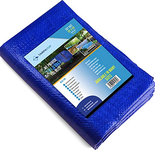 20X25 Waterproof Multi-Purpose Poly Tarp – Blue Tarpaulin Protector for Cars, Boats, Construction Contractors, Campers, and Emergency Shelter. Rot, Rust and UV Resistant Protection Sheet